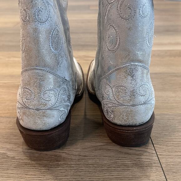 JB Dillon Reserve NWT Womens 8 Silver Glitter Embroidered Cowgirl Western Boots - Picture 10 of 15